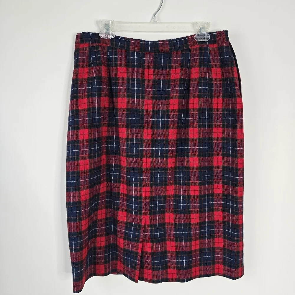 Pendleton Vintage Authentic Manson Tartan Virgin Wool Midi Skirt Size 18 Plaid